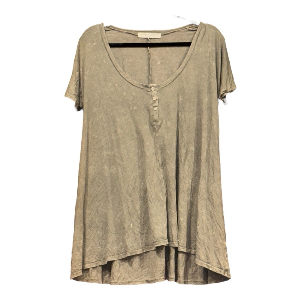 Project Social T 1967 Army Green Distressed 3 nickel button front Size M AR 11